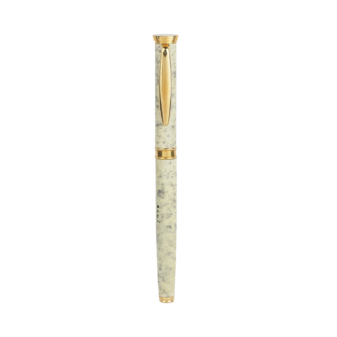 Gama White Marble Finish Fine Nib Converter Fountain Pen and Ballpoint Pen Set