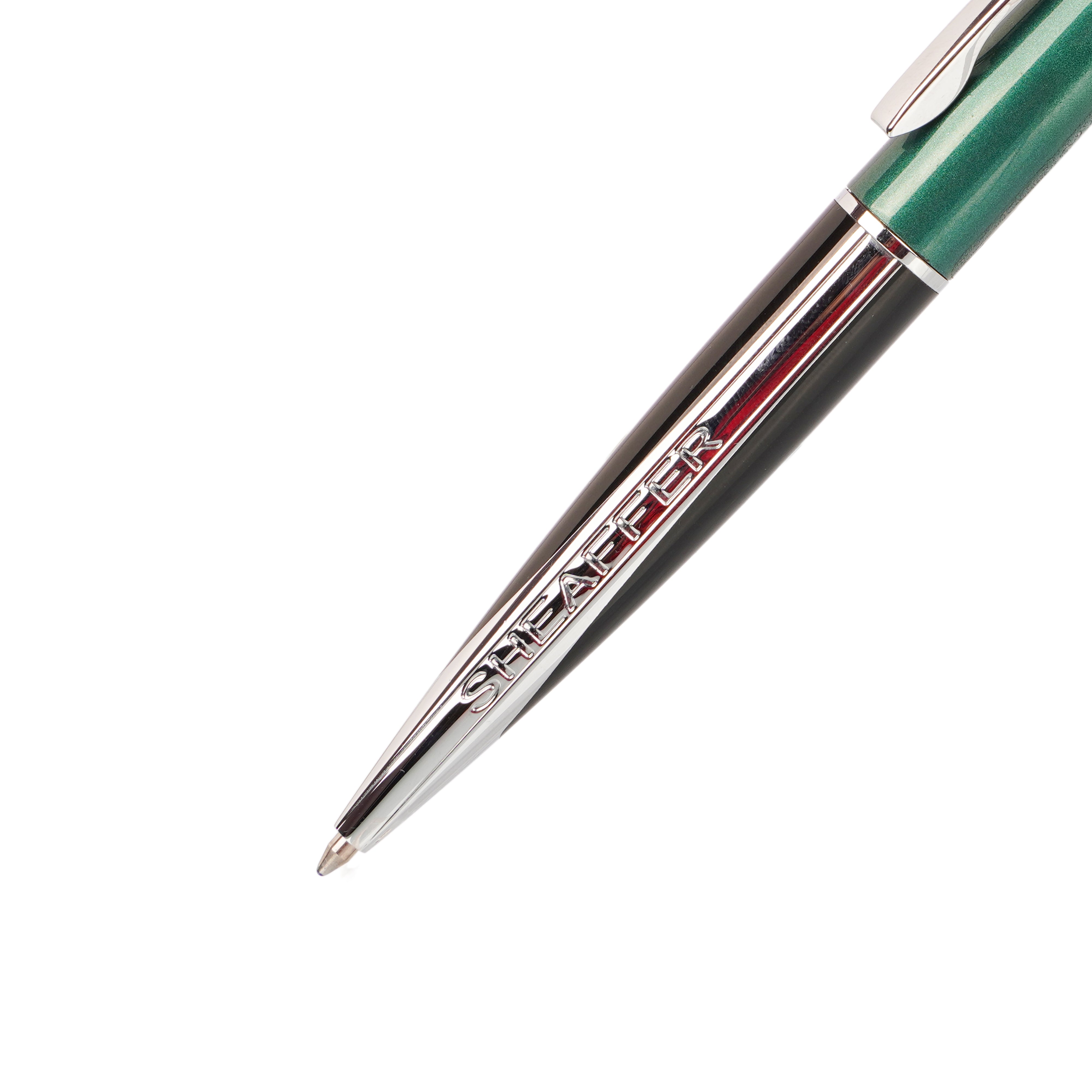Sheaffer Taranis Ball Pen – Green & Black with Silver Trim, Blue Ink