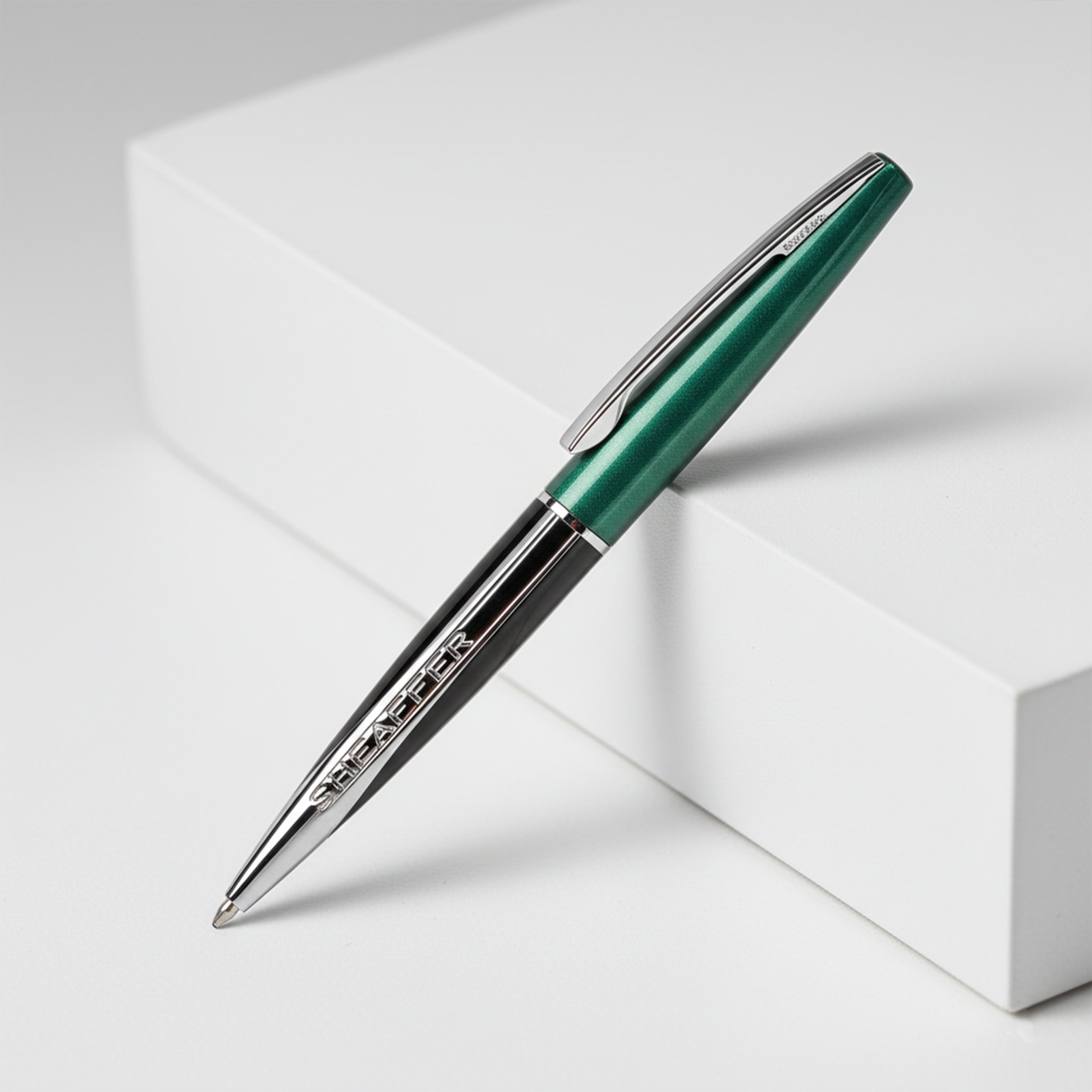 Sheaffer Taranis Ball Pen – Green & Black with Silver Trim, Blue Ink