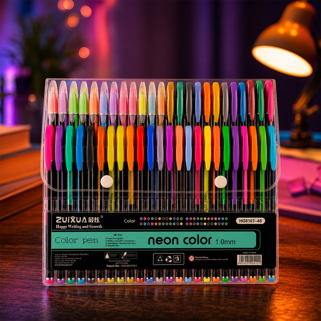 Arav Neon 48 Colour Pens — Pack of 48 Assorted Colours