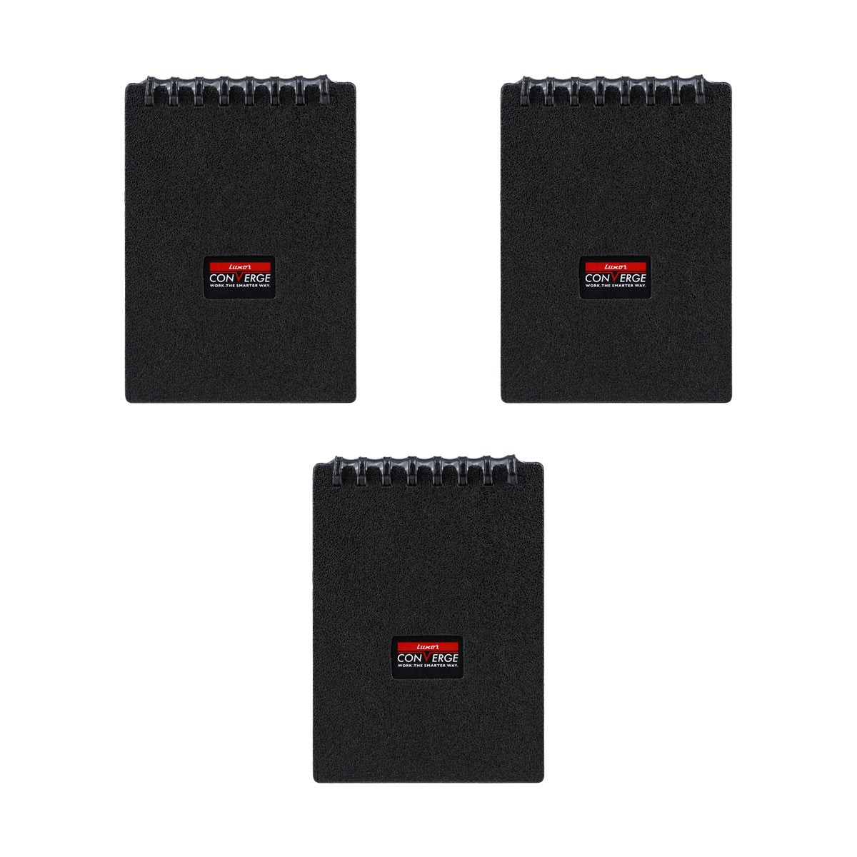 Luxor Converge Single Ruled Pocket Diary Set of 3 – Black Poly Cover