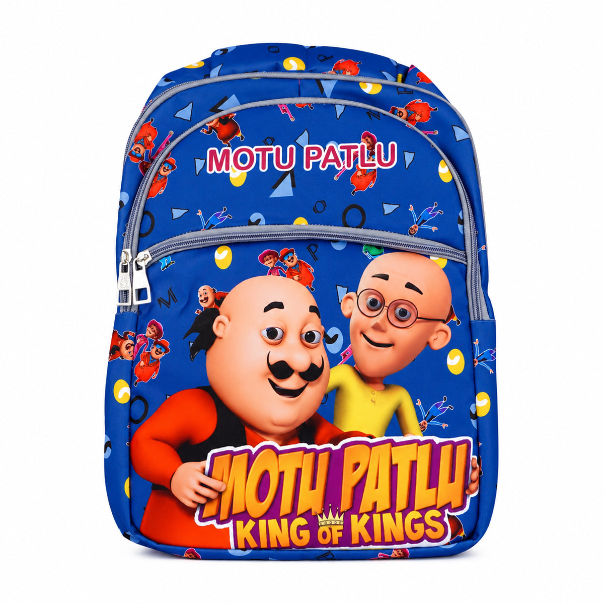 The Writershub Blue Motu Patlu Cartoon Theme School Bag | Kids Cartoon Backpack