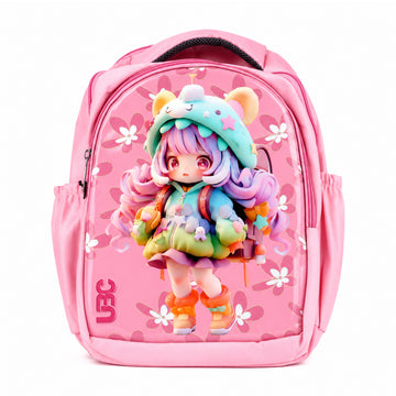 Pink Graphic-Printed Girls Backpack with Character Design | Stylish & Durable School Bag