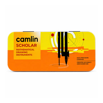 Camlin Scholar Orange & Yellow Mathematical Drawing Set – 9‑Piece Geometry Kit