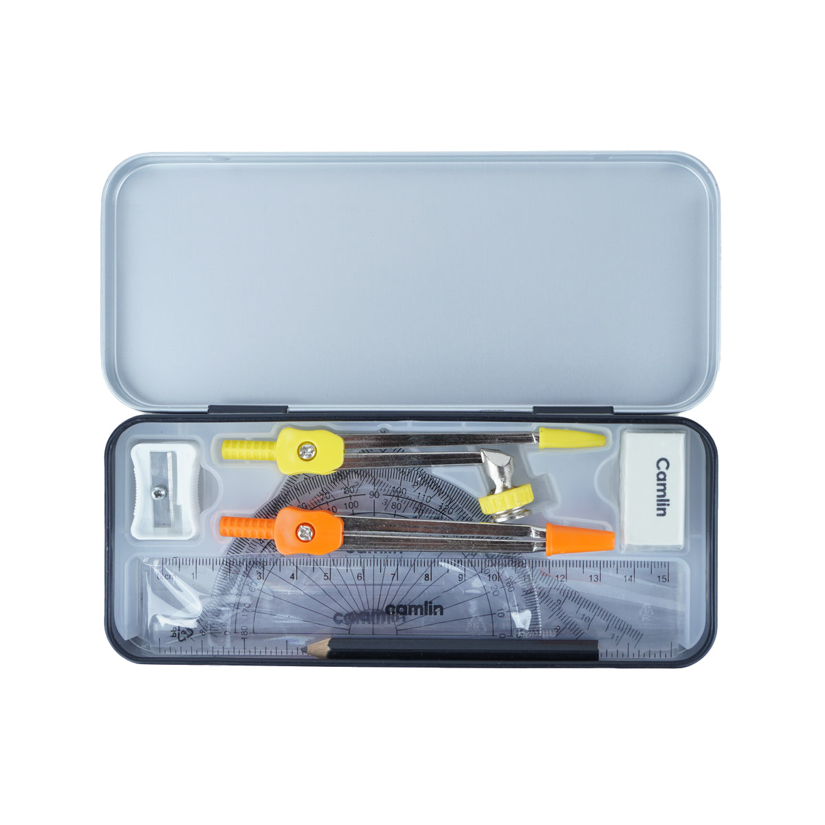 Camlin Scholar Orange & Yellow Mathematical Drawing Set – 9‑Piece Geometry Kit