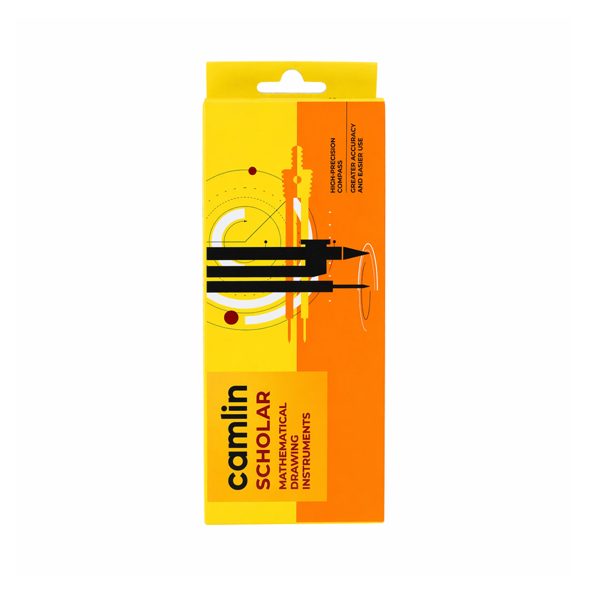Camlin Scholar Orange & Yellow Mathematical Drawing Set – 9‑Piece Geometry Kit