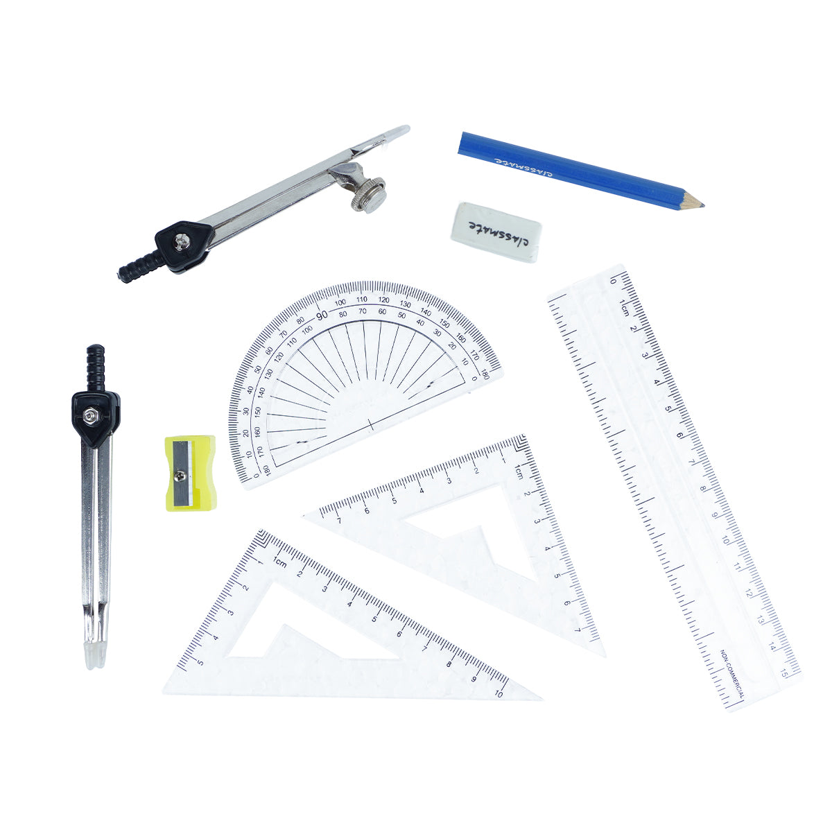 Classmate Victor Mathematical Drawing Instruments Box – 9‑Piece Metal Geometry Set