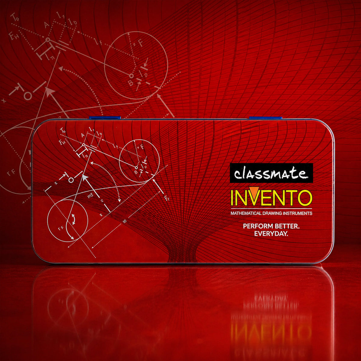 Classmate Invento Red Mathematical Drawing Instruments – 9‑Piece Geometry Box