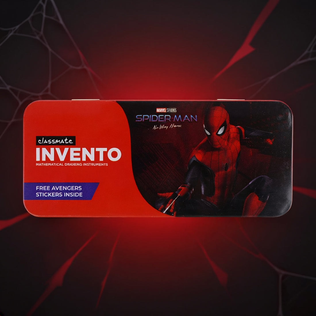 Classmate Invento Marvel Spider‑Man Mathematical Drawing Instruments Box – 9‑Piece Geometry Kit