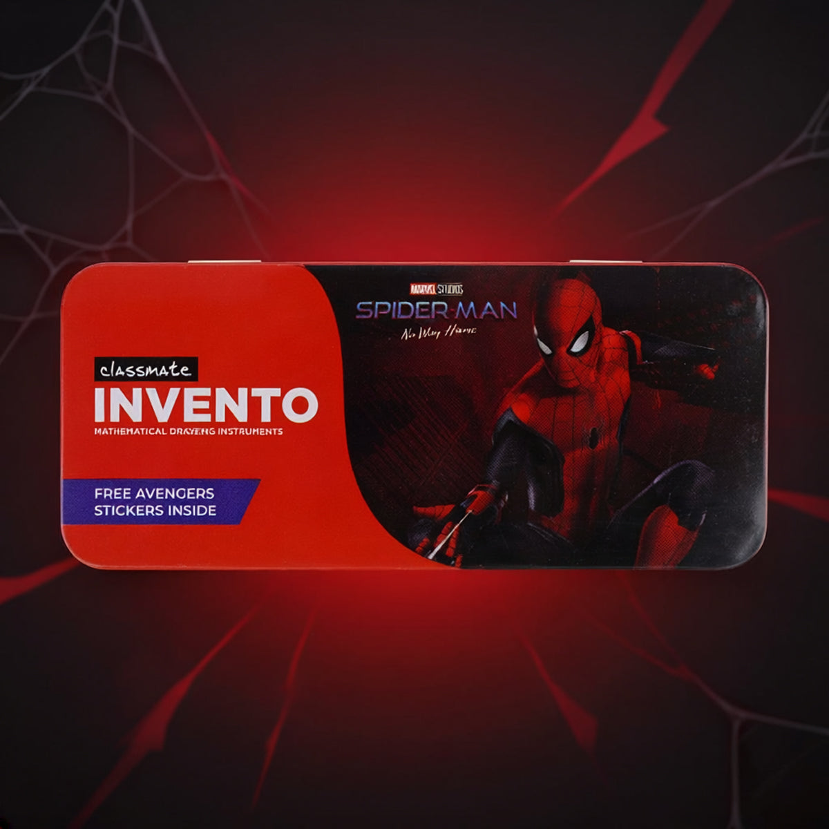 Classmate Invento Marvel Spider‑Man Mathematical Drawing Instruments Box – 9‑Piece Geometry Kit