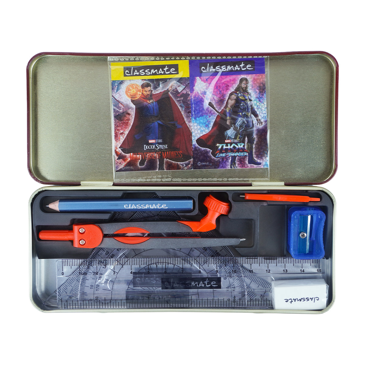Classmate Invento Marvel Doctor Strange Mathematical Drawing Instruments Box – 9‑Piece Geometry Kit