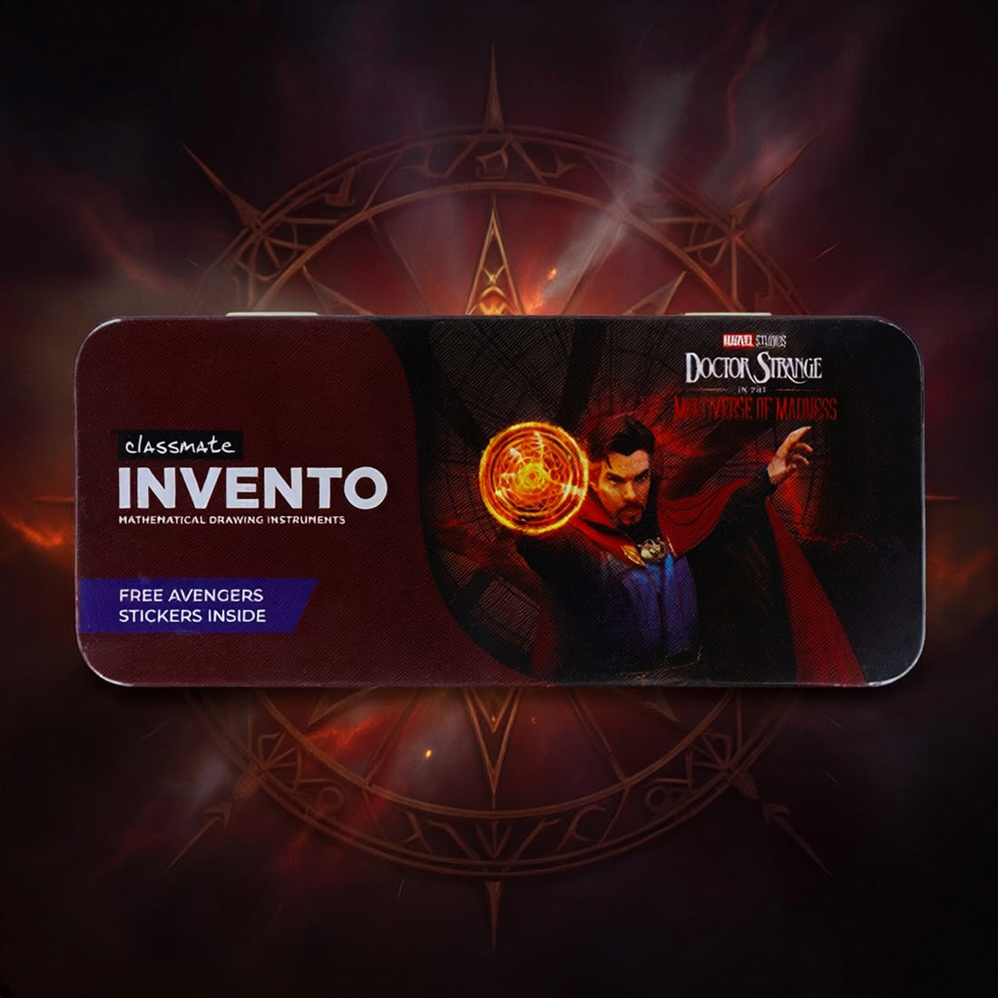 Classmate Invento Marvel Doctor Strange Mathematical Drawing Instruments Box – 9‑Piece Geometry Kit