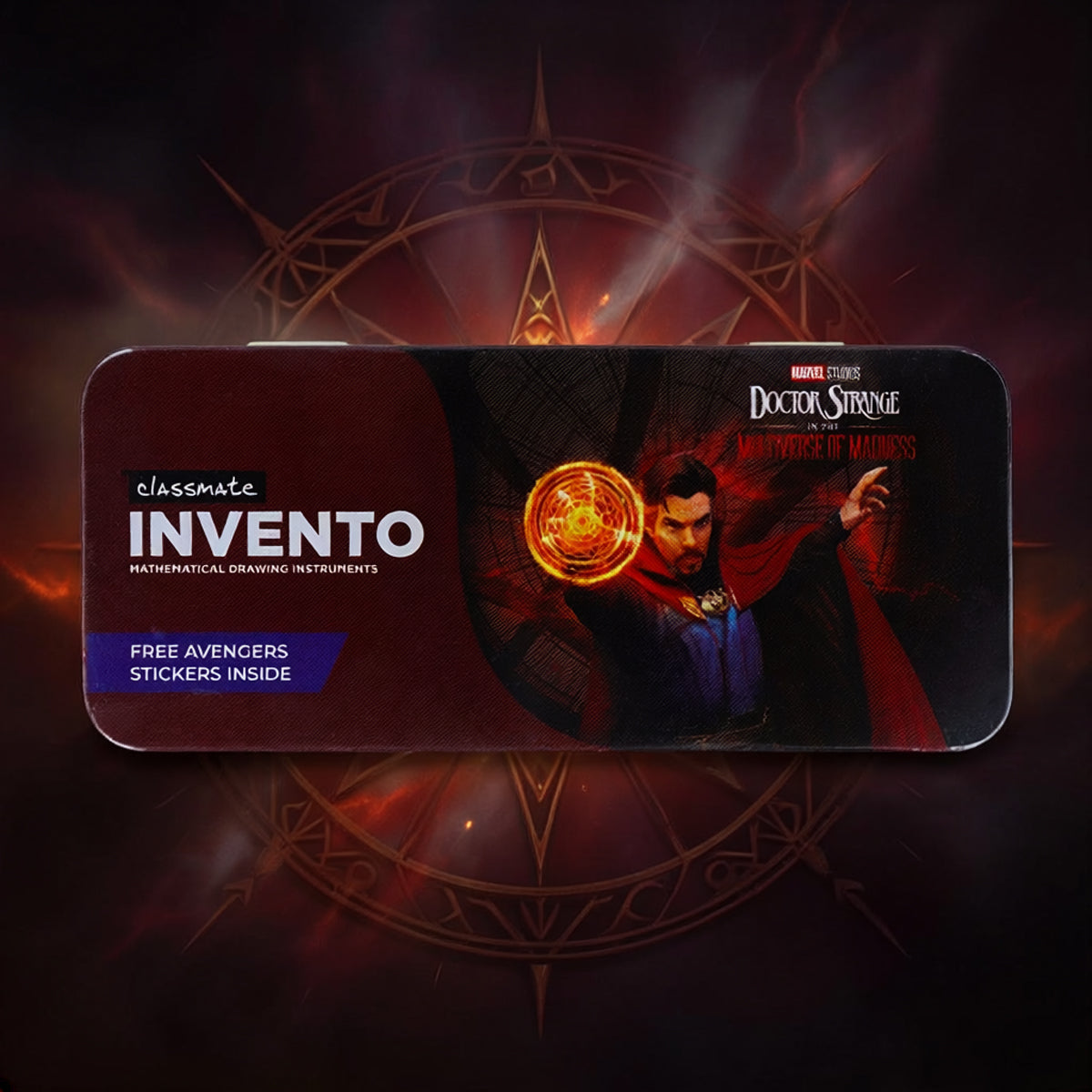 Classmate Invento Marvel Doctor Strange Mathematical Drawing Instruments Box – 9‑Piece Geometry Kit