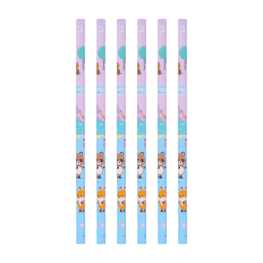 The Writershub Pink Animal World Themed Pencils Set of 6 pcs – HB Animal Pencils for Kids