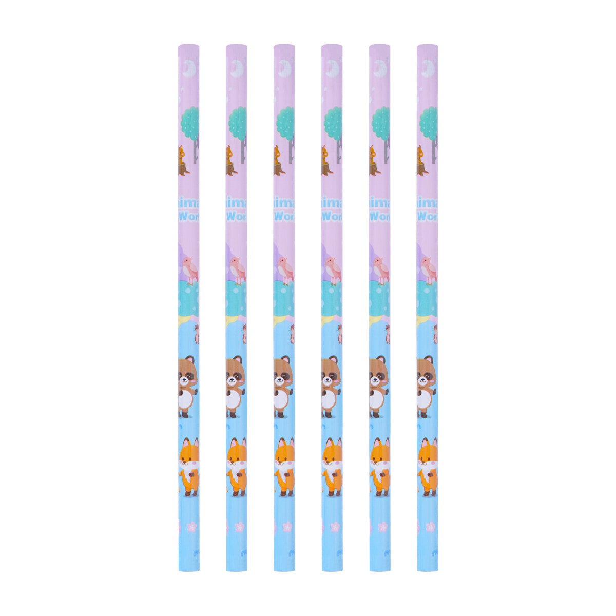 The Writershub Pink Animal World Themed Pencils Set of 6 pcs – HB Animal Pencils for Kids