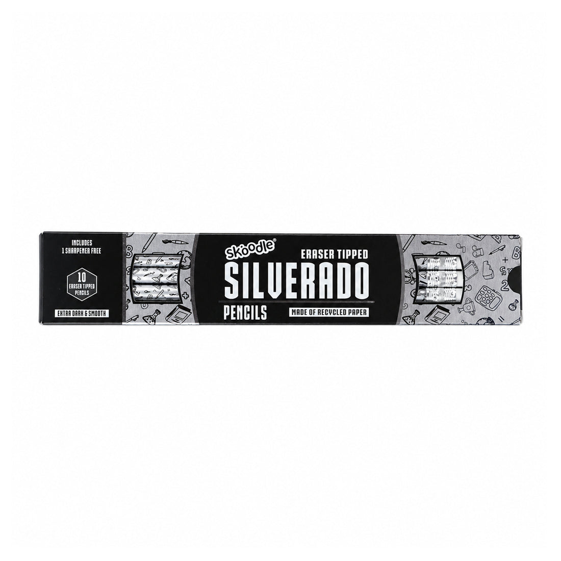 Skoodle Silverado Eco‑Friendly Paper Pencils with Eraser – Set of 10 Pcs