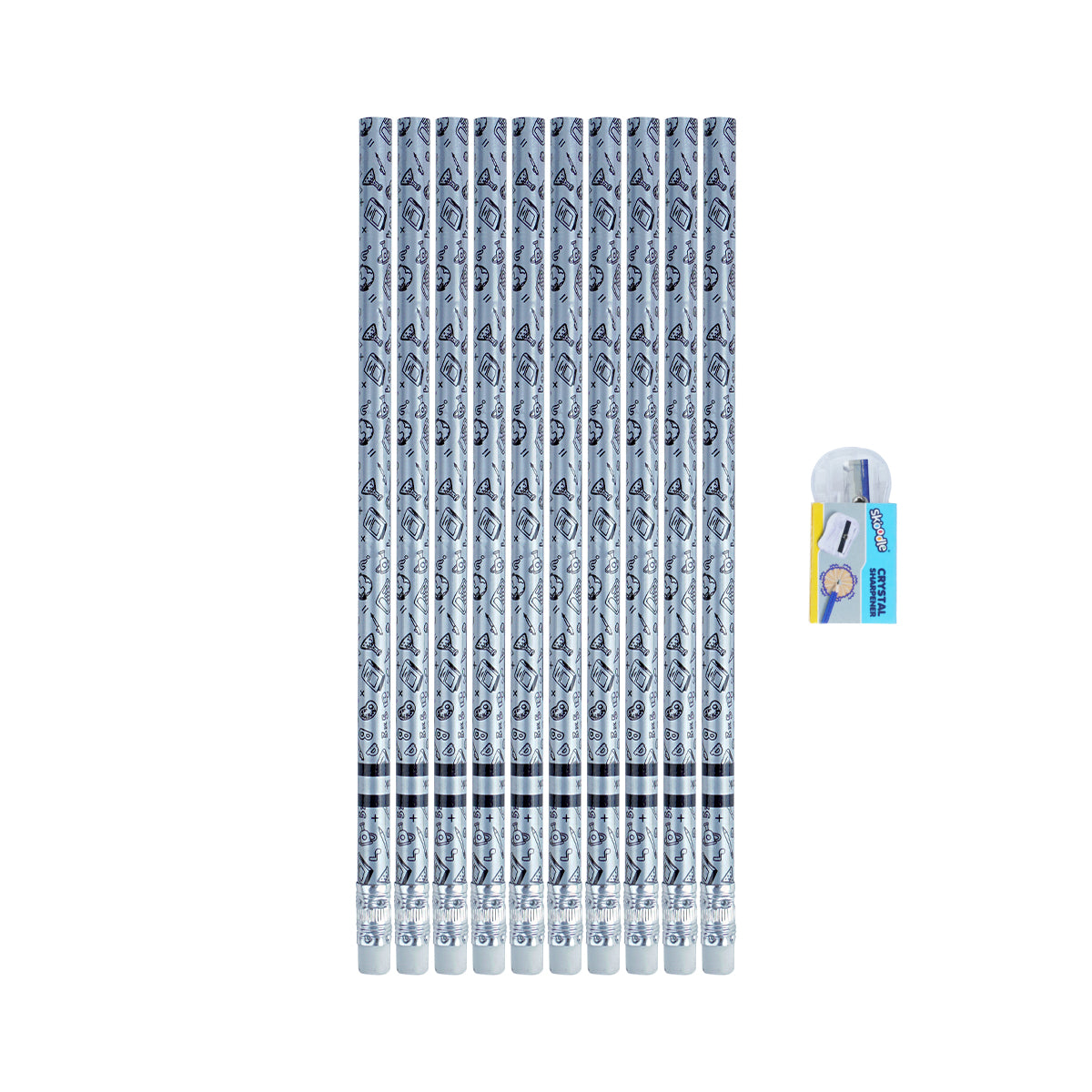 Skoodle Silverado Eco‑Friendly Paper Pencils with Eraser – Set of 10 Pcs
