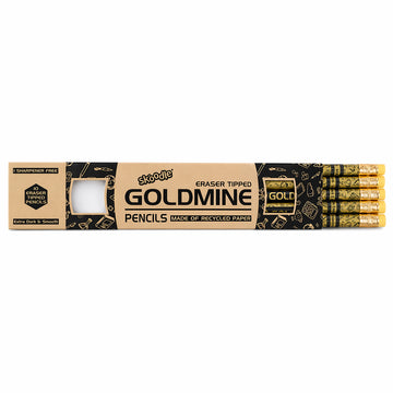 Skoodle Goldmine Eco‑Friendly Paper Pencils with Eraser – Set of 10 Pcs