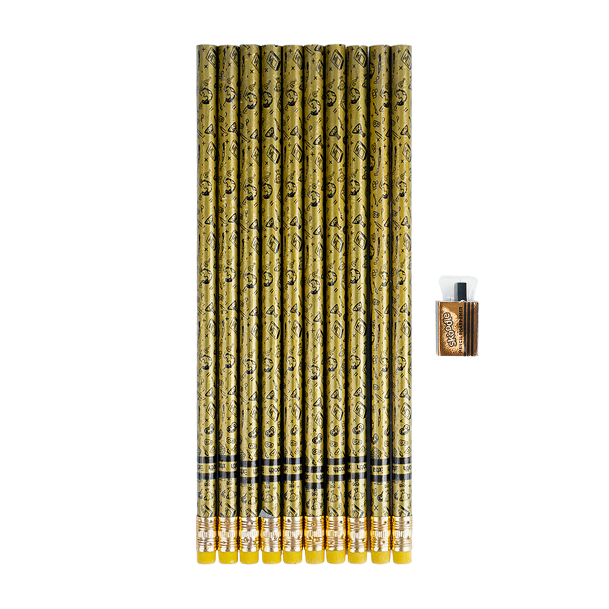 Skoodle Goldmine Eco‑Friendly Paper Pencils with Eraser – Set of 10 Pcs