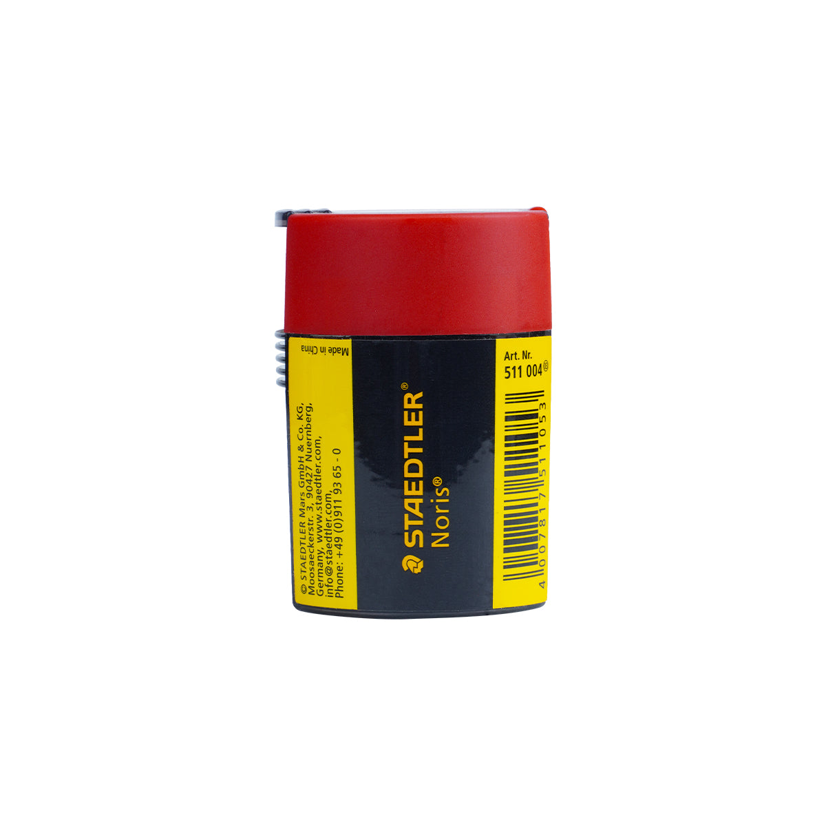 Staedtler Noris 511 004 Red Single‑Hole Tub Pencil Sharpener