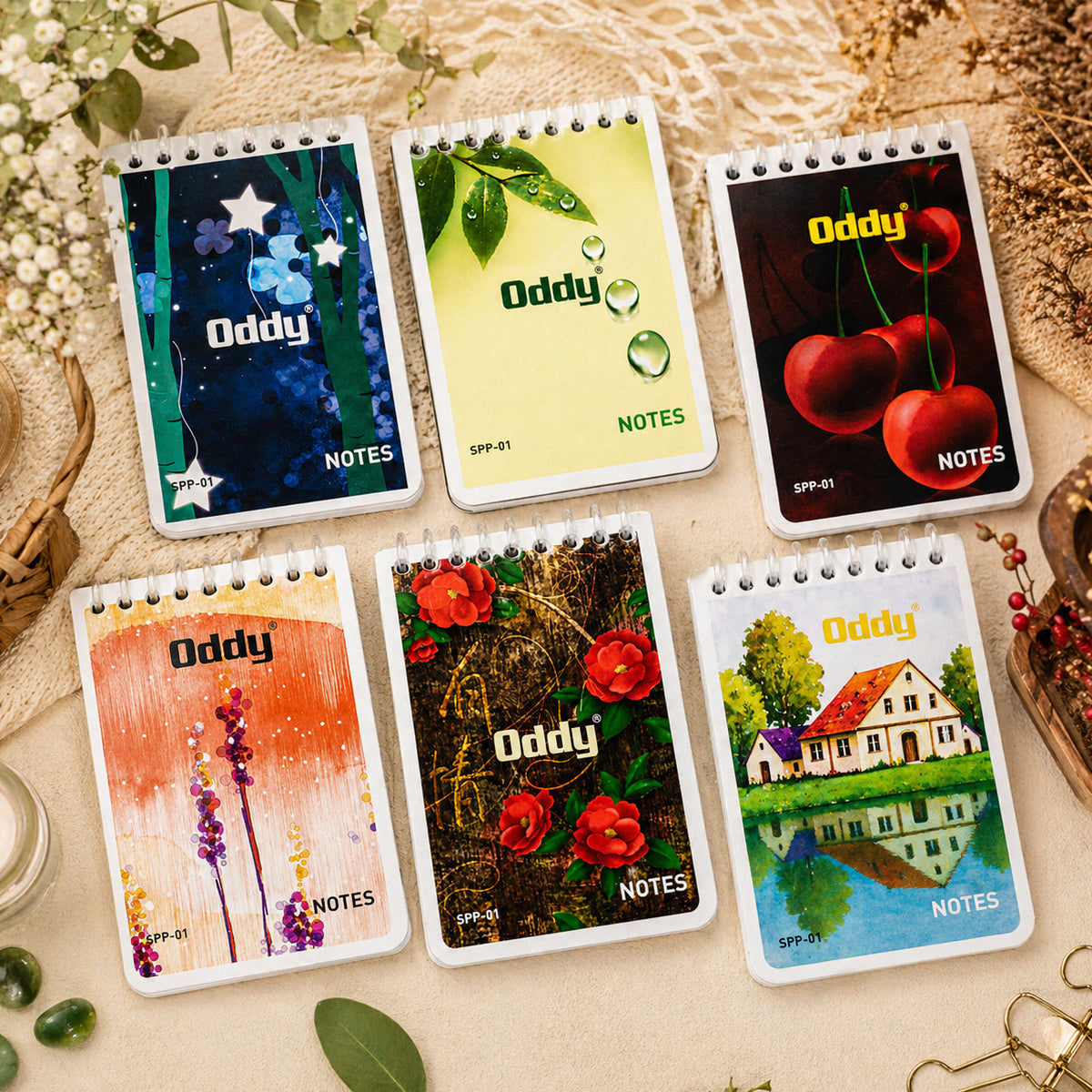 Oddy SPP‑01 Spiral Pocket Pad Set of 4 | 80 Pages Each