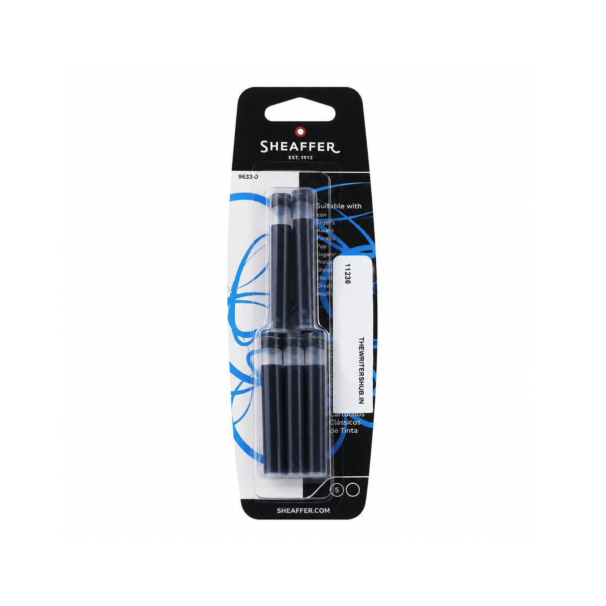 Sheaffer 96330 Black Ink Cartridges — Pack of 5