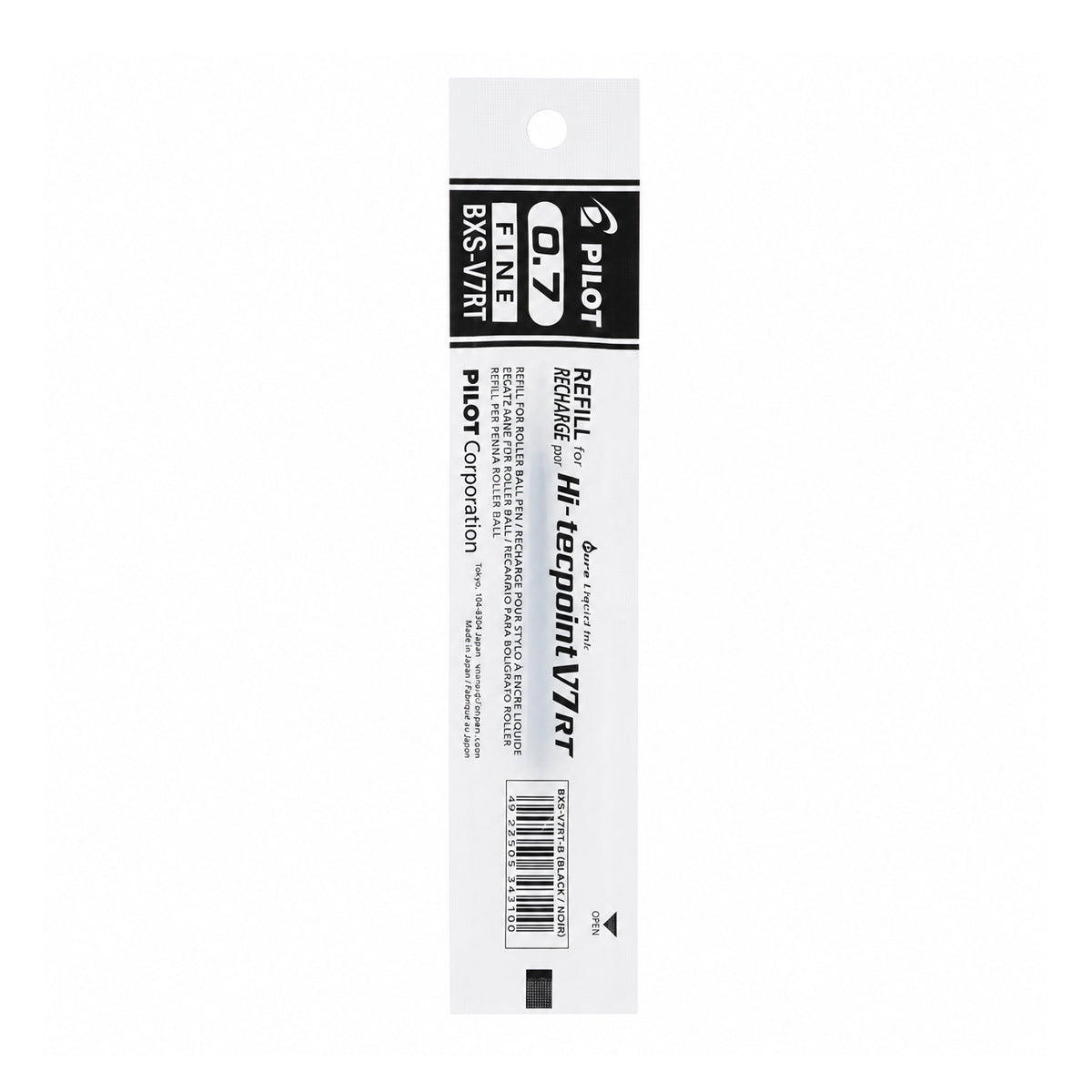 Pilot 0.7 Black Roller Ball Refill — Fine Tip, 10 cm
