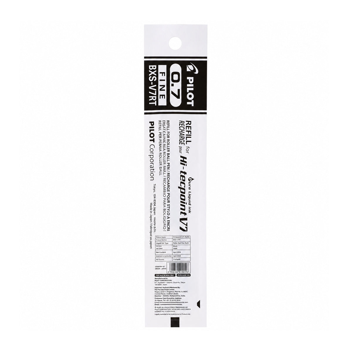 Pilot 0.7 Blue Roller Ball Refill — Fine Tip, 10 cm