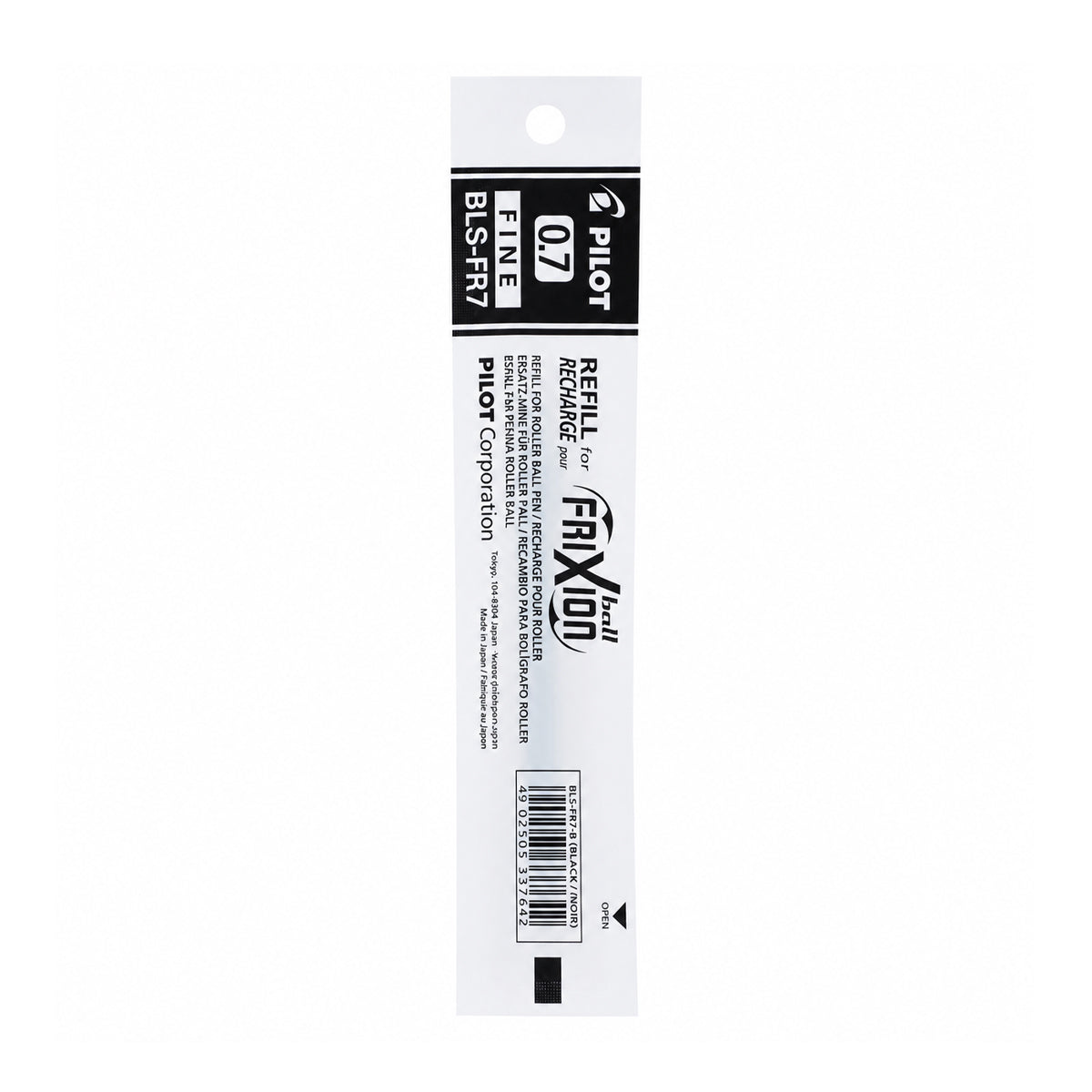 Pilot 0.7 Frixion Black Roller Ball Refill — Erasable Fine Tip
