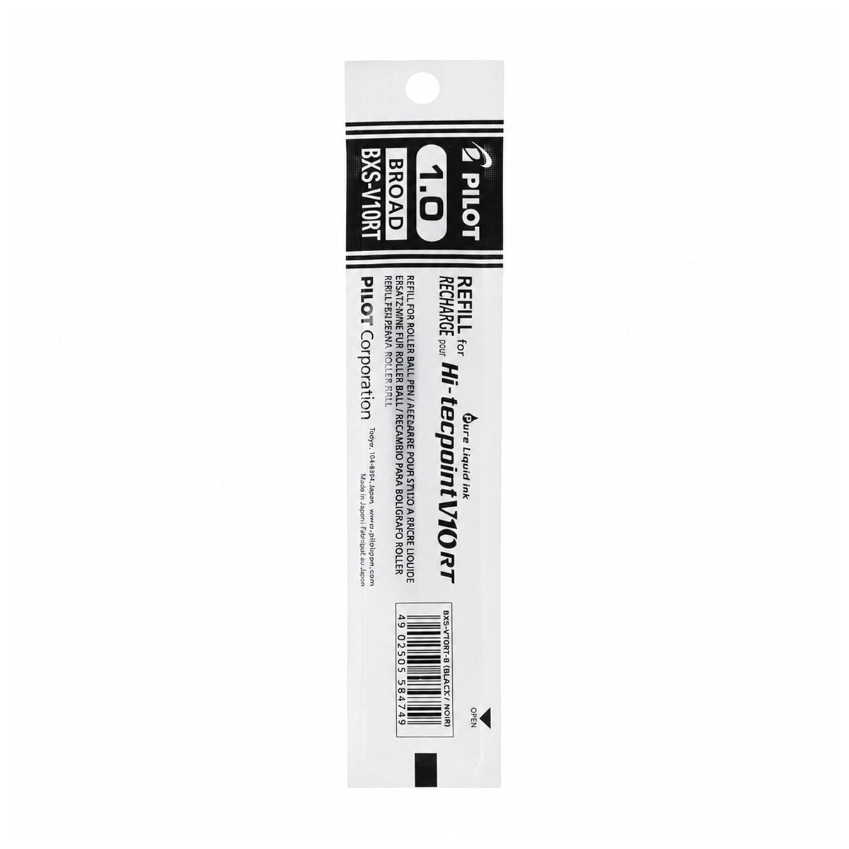 Pilot 1.0 Black Roller Ball Refill — Broad Tip, 11 cm