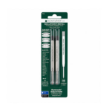 Monteverde® P15 Soft Roll™ Super Broad Ballpoint Refill — Pack of 2 (Black)