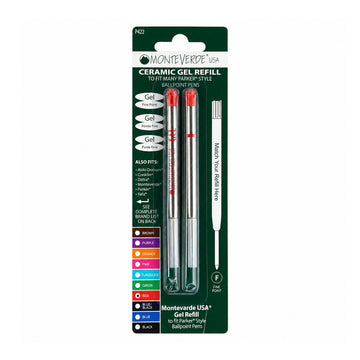 Monteverde P42 Ceramic Gel Ink Refill — Pack of 2 (Fine, Red)