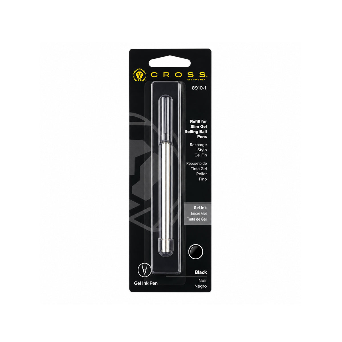 Cross 8910-1 Slim RollerBall Gel Ink Refill – 0.7mm, Black