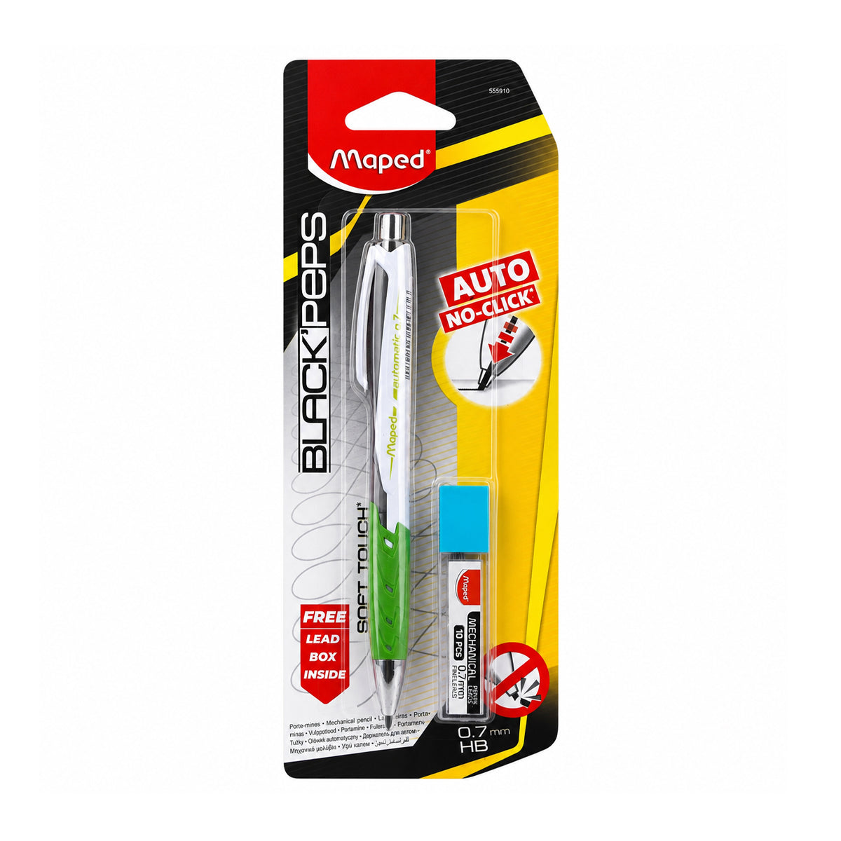Maped Black Peps Automatic 0.7 Mechanical Pencil - Green & White
