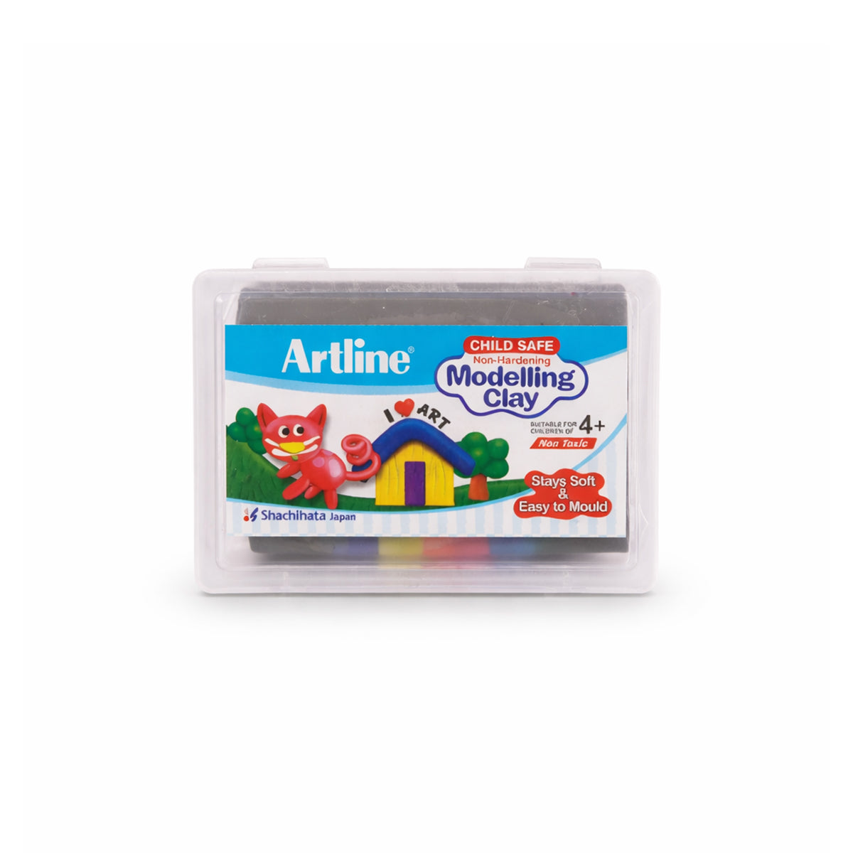 Artline Child Safe Non-Hardening Grey Modelling Clay 168g - Reusable & Non-Toxic