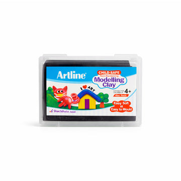 Artline Child Safe Non-Hardening Black Modelling Clay 168g - Reusable & Non-Toxic