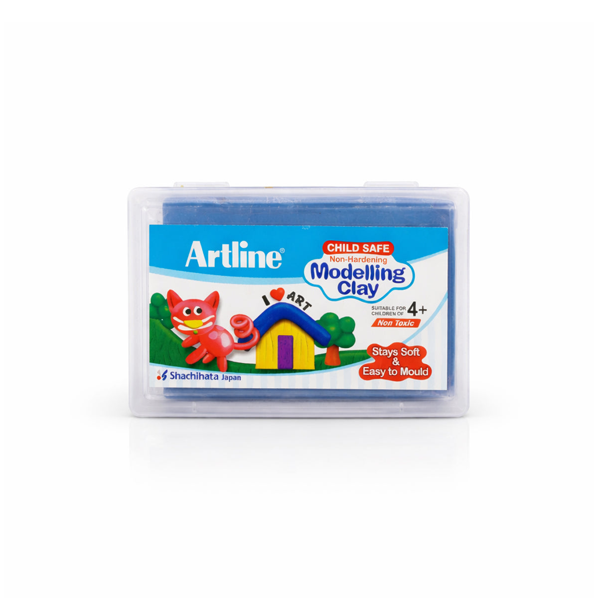 Artline Child Safe Non-Hardening Dark Blue Modelling Clay 168g - Reusable & Non-Toxic
