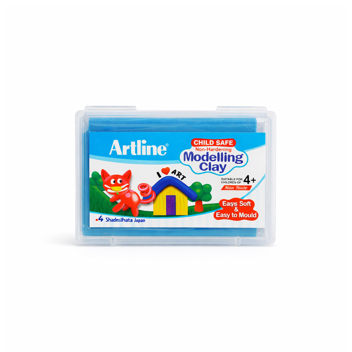 Artline Child Safe Non-Hardening Light Blue Modelling Clay 168g - Reusable & Non-Toxic