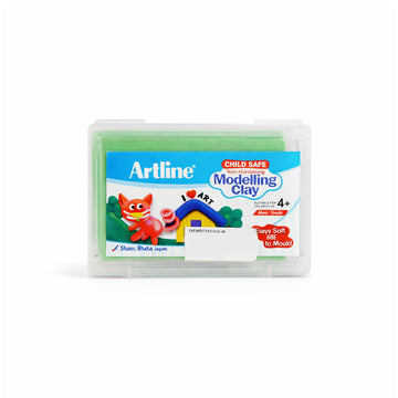 Artline Child Safe Non-Hardening Light Green Modelling Clay, 168g Reusable