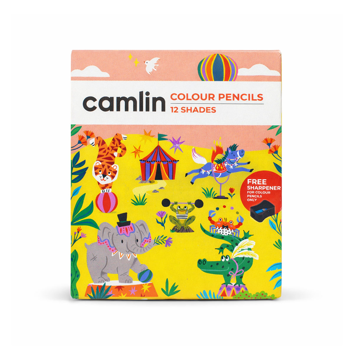 Camlin 12 Shades Colour Pencils Pack of 2 with Free Sharpener