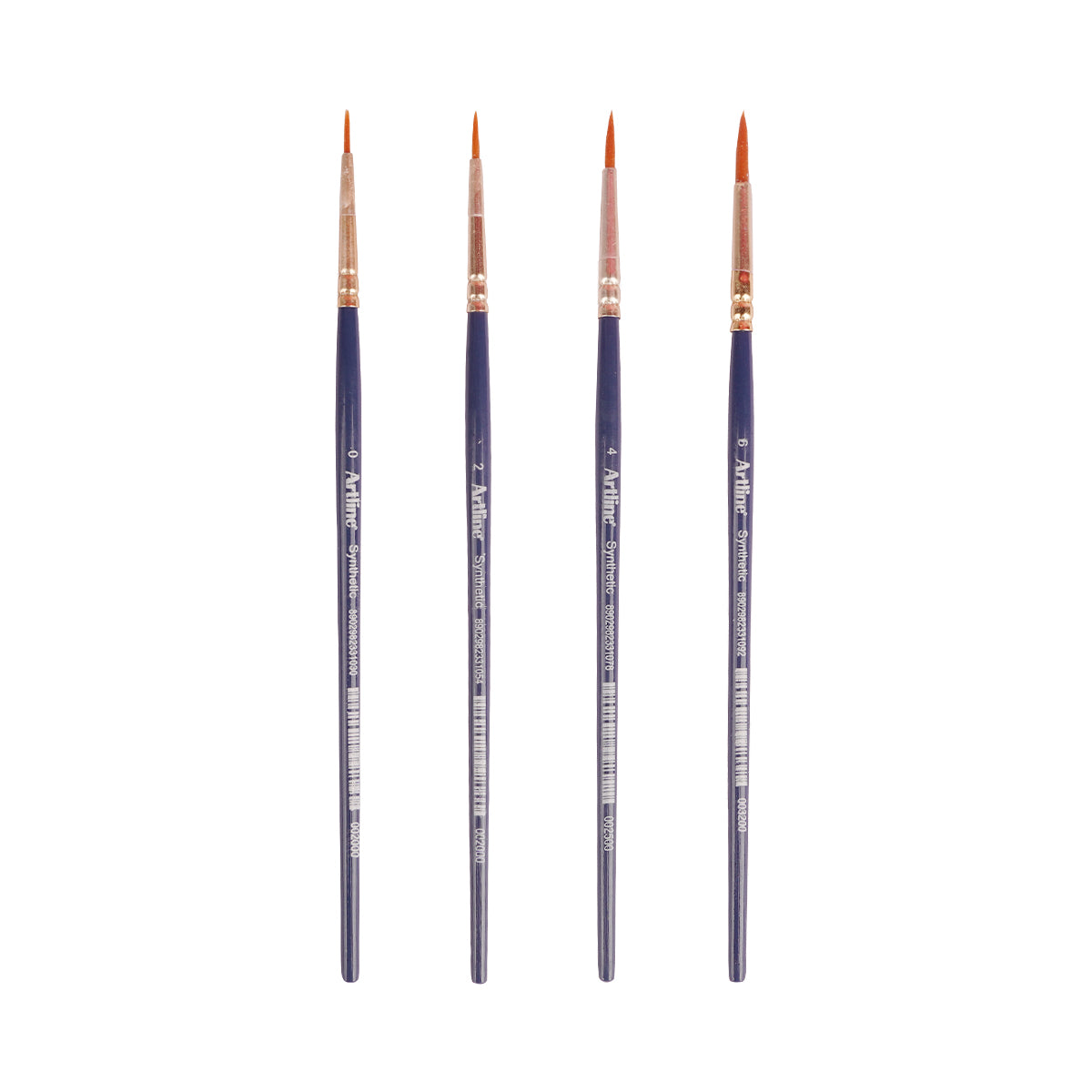 Artline Synthetic Hair Round Paint Brushes Set of 4 (Sizes 0,2,4,6)