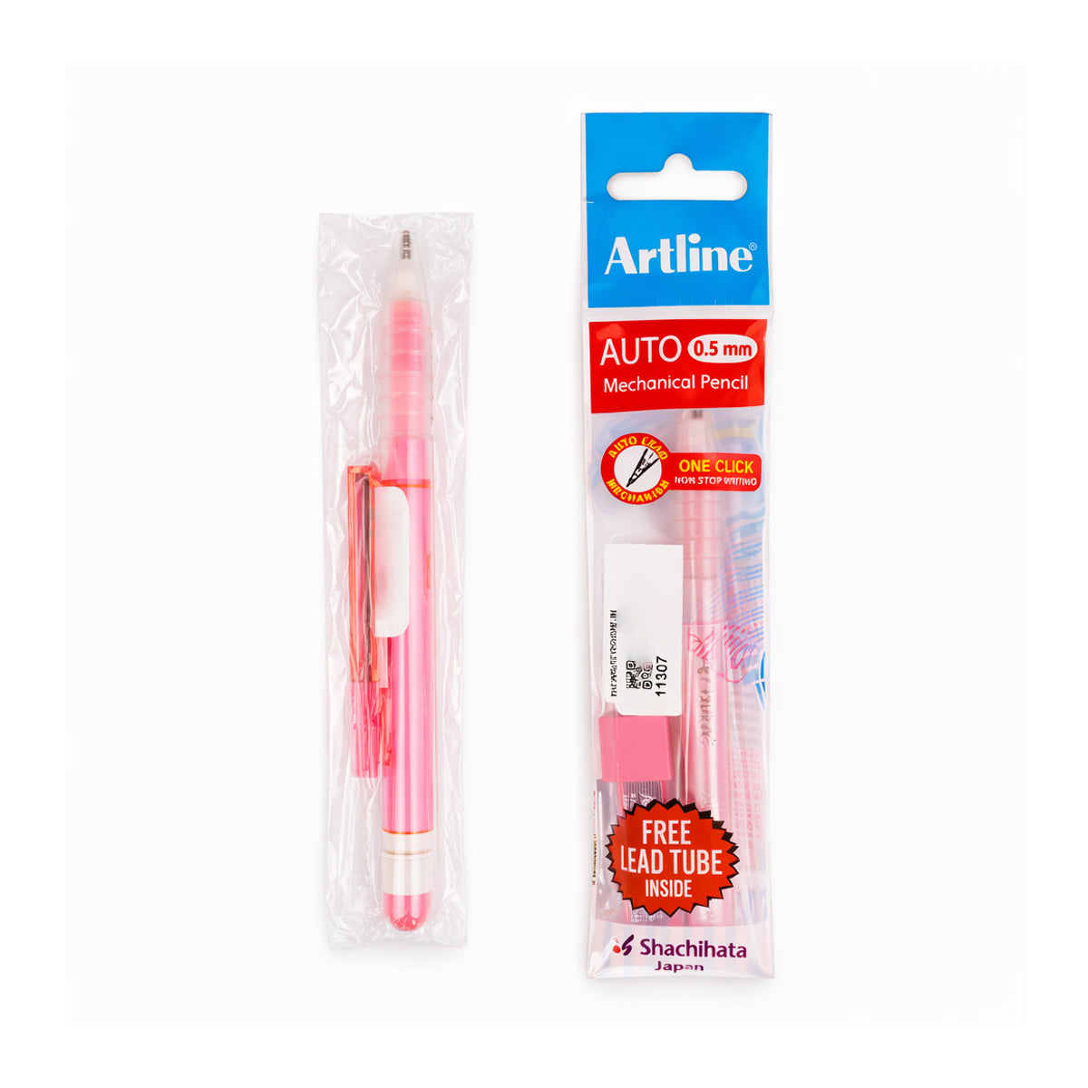 Artline Auto Mechanical Pencil 0.5mm – Pack of 2 (Pink, 14.5 cm)