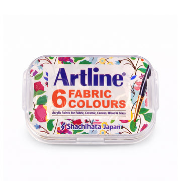 Artline 6 Fabric Colours – 10 ml Each, Multicolour