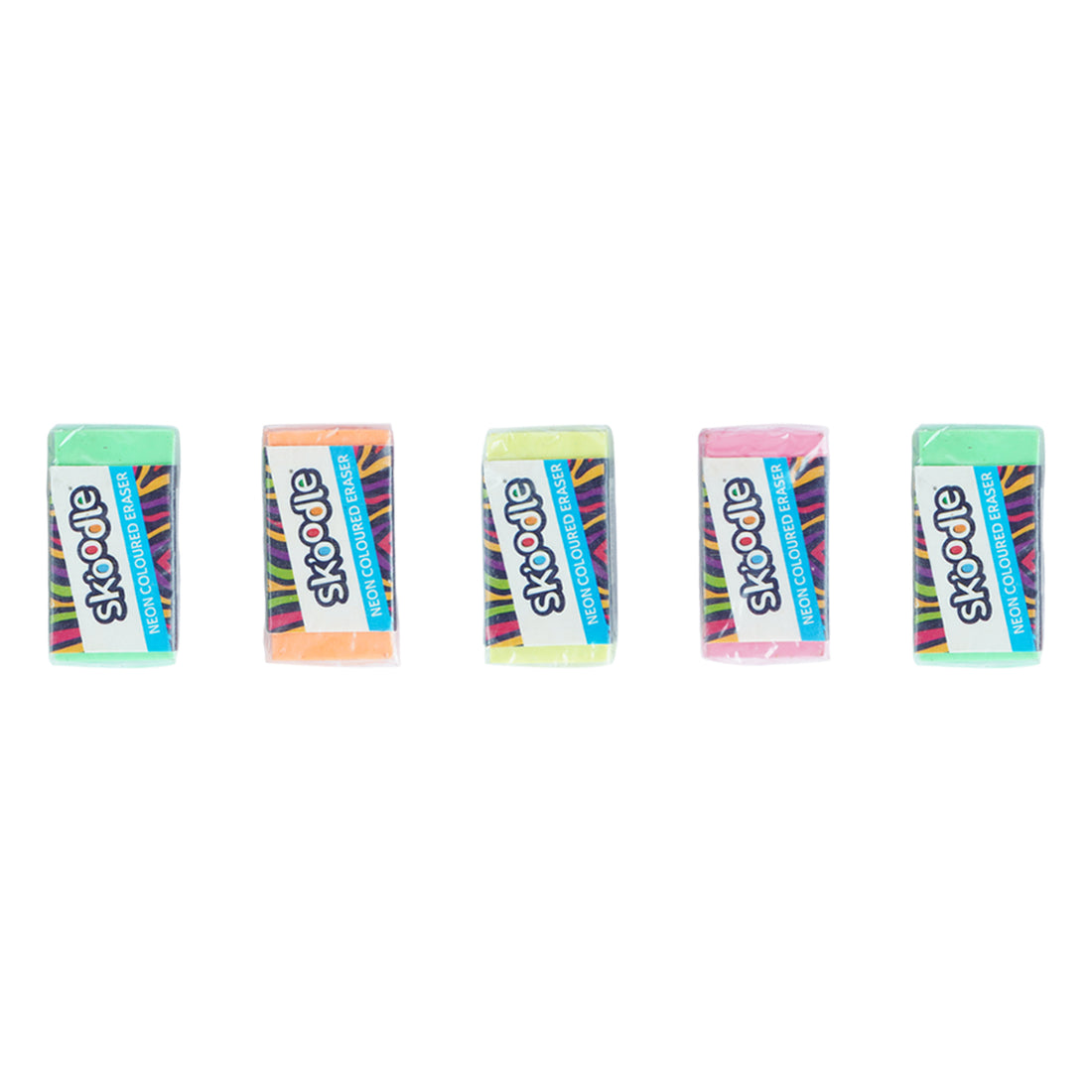 Skoodle Neon Coloured Eraser Set of 19 – Dustless