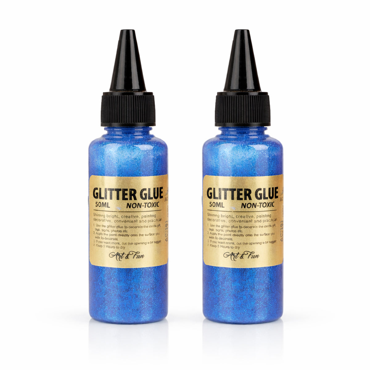 AAC Blue Glitter Glue 50ml Pack of 2 - Non-Toxic