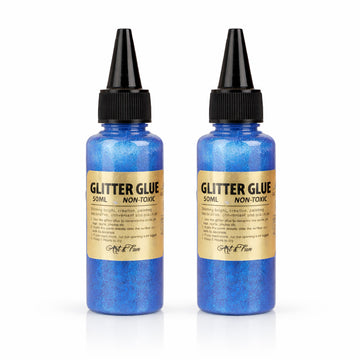 AAC Blue Glitter Glue 50ml Pack of 2 - Non-Toxic