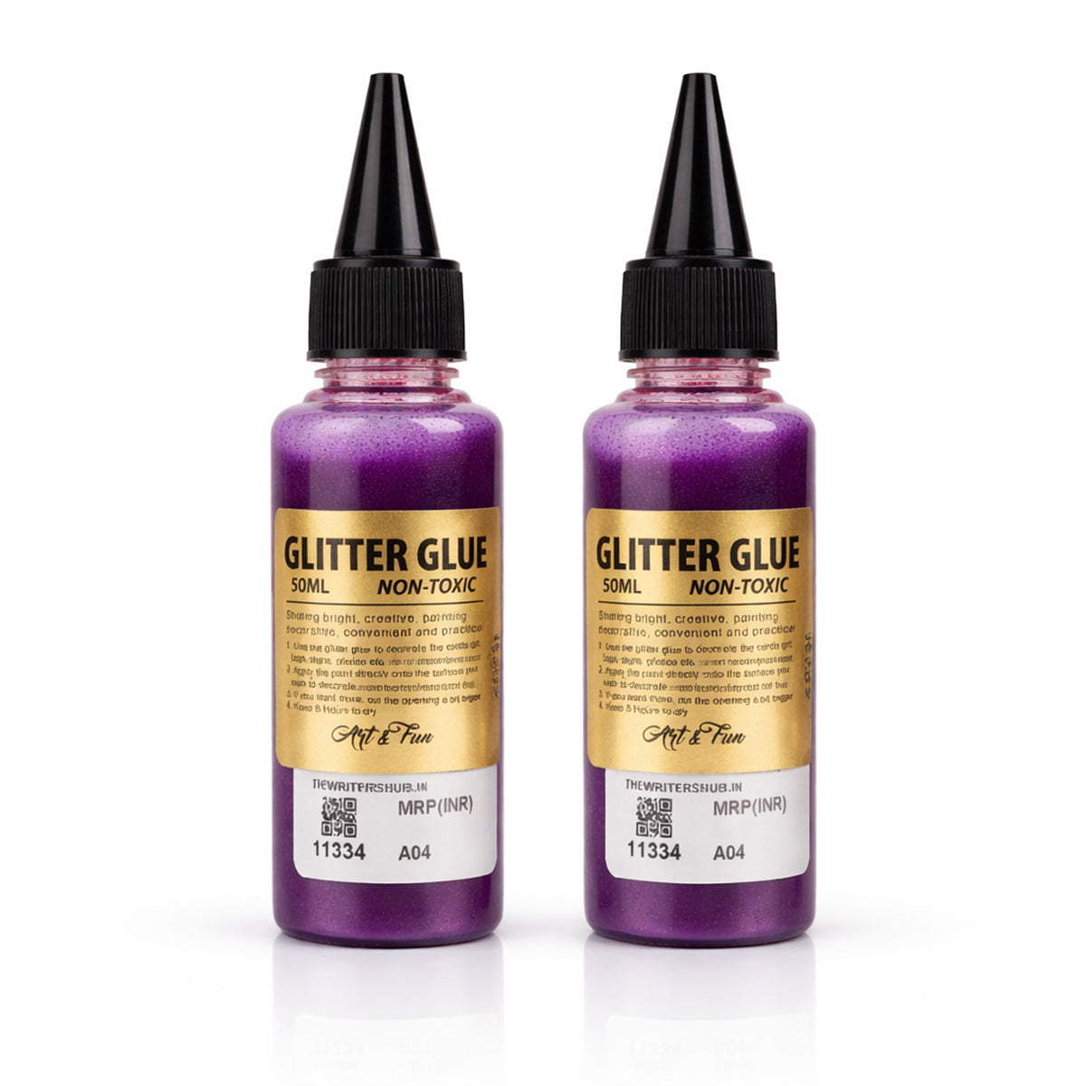 AAC Purple Glitter Glue 50ml Pack of 2 - Non-Toxic