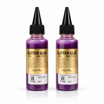 AAC Purple Glitter Glue 50ml Pack of 2 - Non-Toxic
