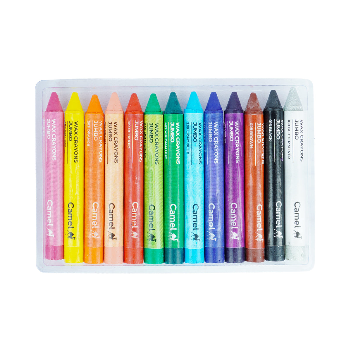Camel 13 Shades Jumbo Wax Crayons – 12 Crayons + 1 Glitter