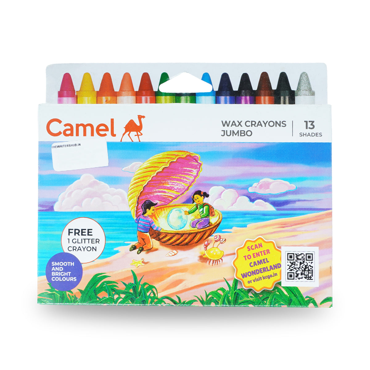 Camel 13 Shades Jumbo Wax Crayons – 12 Crayons + 1 Glitter